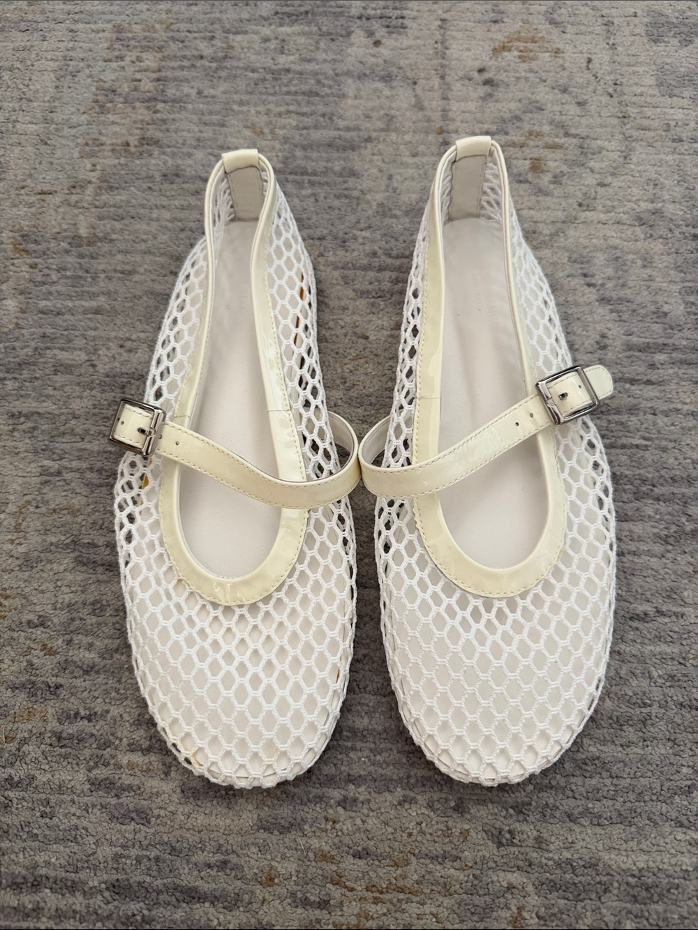 Tony Bianca Mia Women’s Cream Mesh Mary Jane Flats